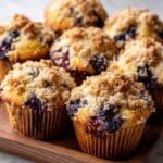 Sourdough Blueberry Muffins with Crumb Topping Recipe