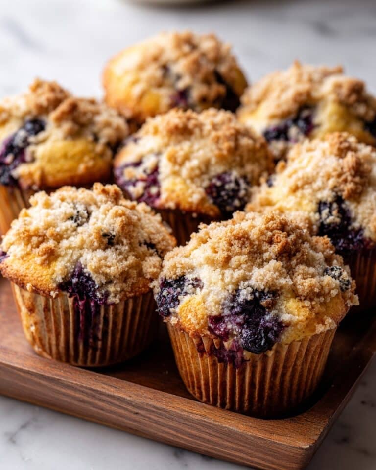 Sourdough Blueberry Muffins with Crumb Topping Recipe
