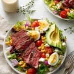 Chopped Salad with Grilled Steak and Lemon Herb Tahini Dressing Recipe