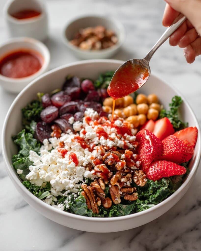 Strawberry Kale Salad with Raspberry Vinaigrette Recipe