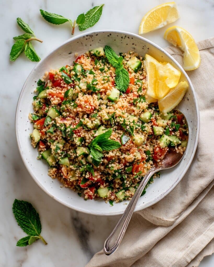 Refreshing Tabbouleh Salad (Tabouli) with Parsley, Mint, and Fresh Vegetables Recipe