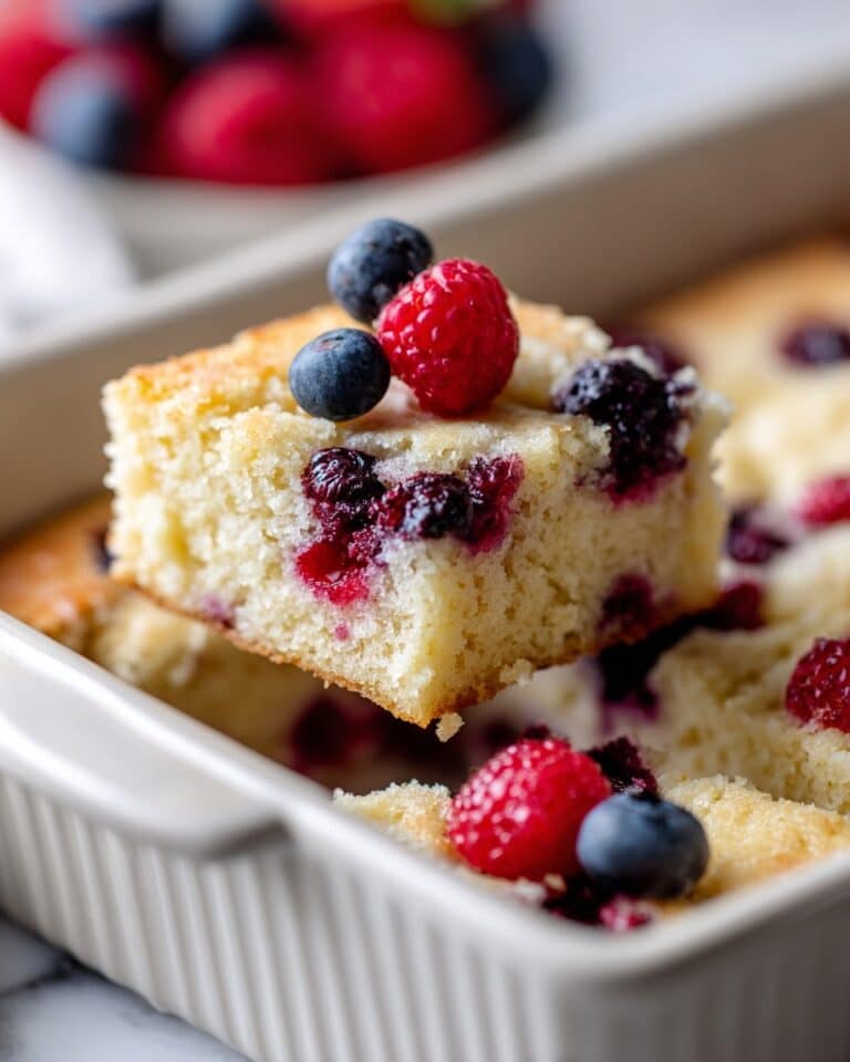 Crackly Sugar-Topped Summer Berry Cake Recipe