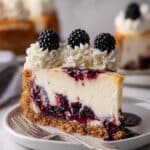 Blackberry Cheesecake with Blackberry Sauce and Golden Oreo Crust Recipe