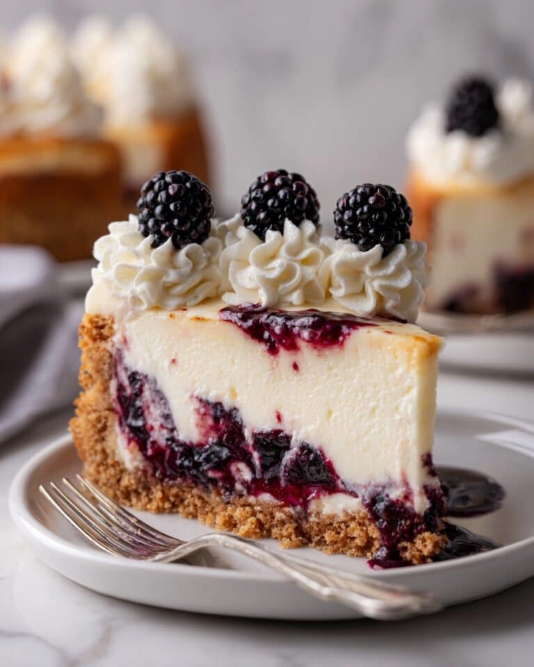 Blackberry Cheesecake with Blackberry Sauce and Golden Oreo Crust Recipe