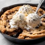 Vegan Cast Iron Cookie with Chocolate Chips and Peanut Butter Recipe