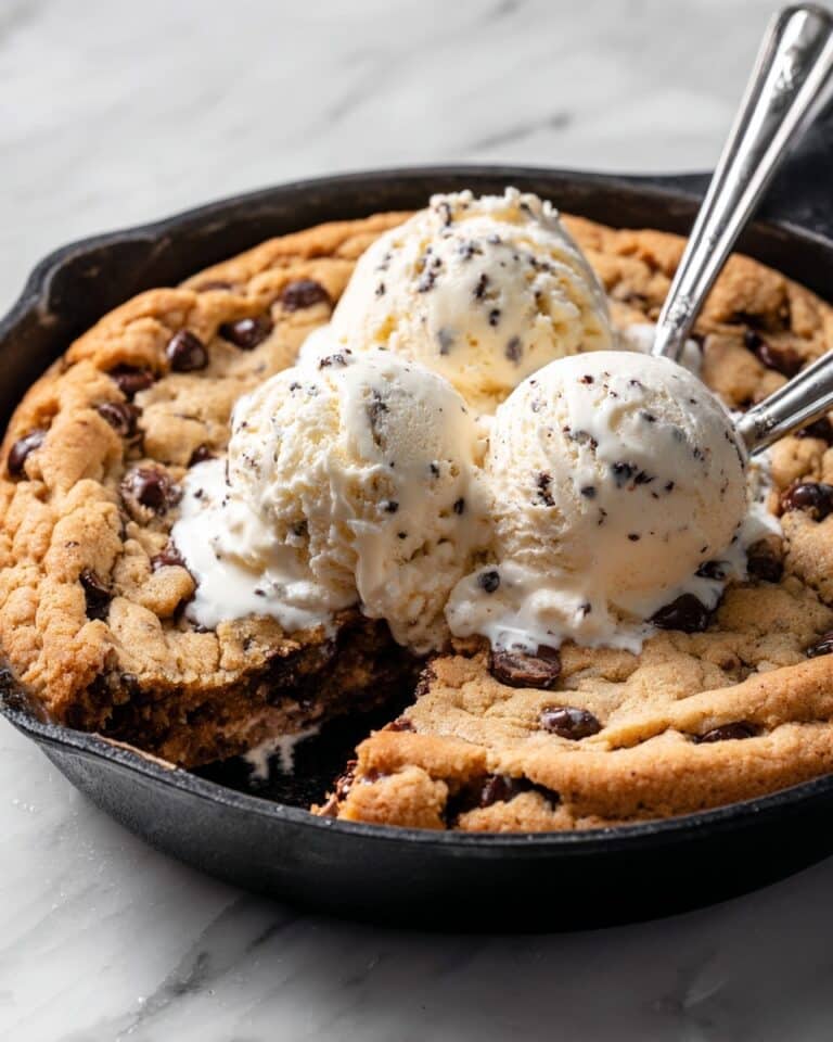 Vegan Cast Iron Cookie with Chocolate Chips and Peanut Butter Recipe