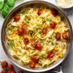 Summery Pappardelle with Corn & Basil Cream Sauce Recipe