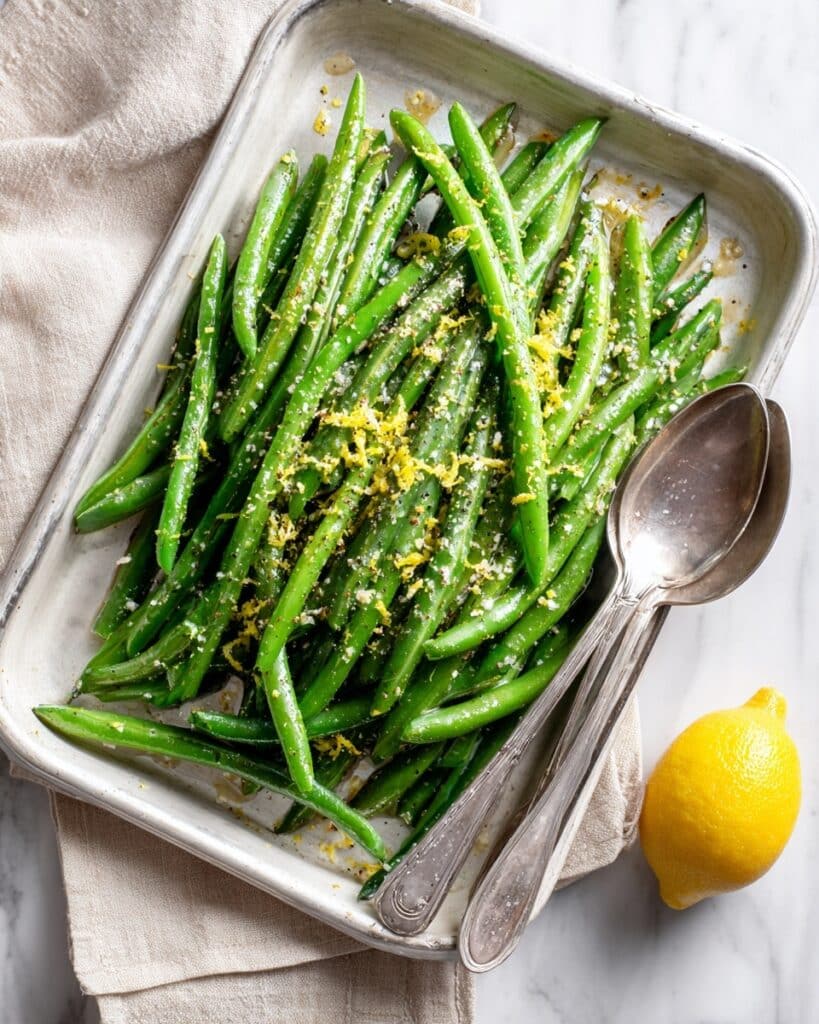 One-Pan Lemon Green Beans with Garlic Recipe