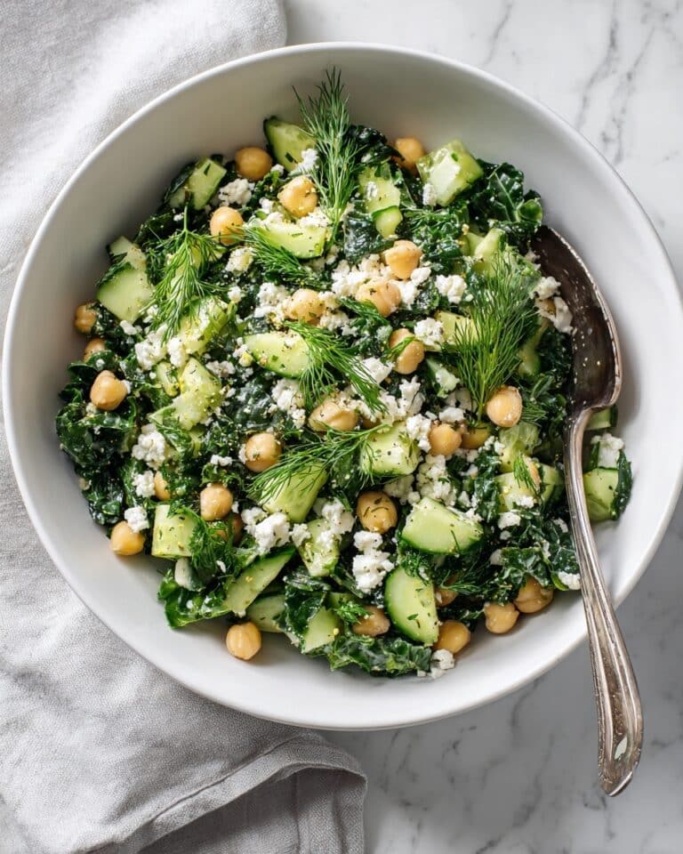 Kale Chickpea Salad with Lemon Tahini Dressing Recipe
