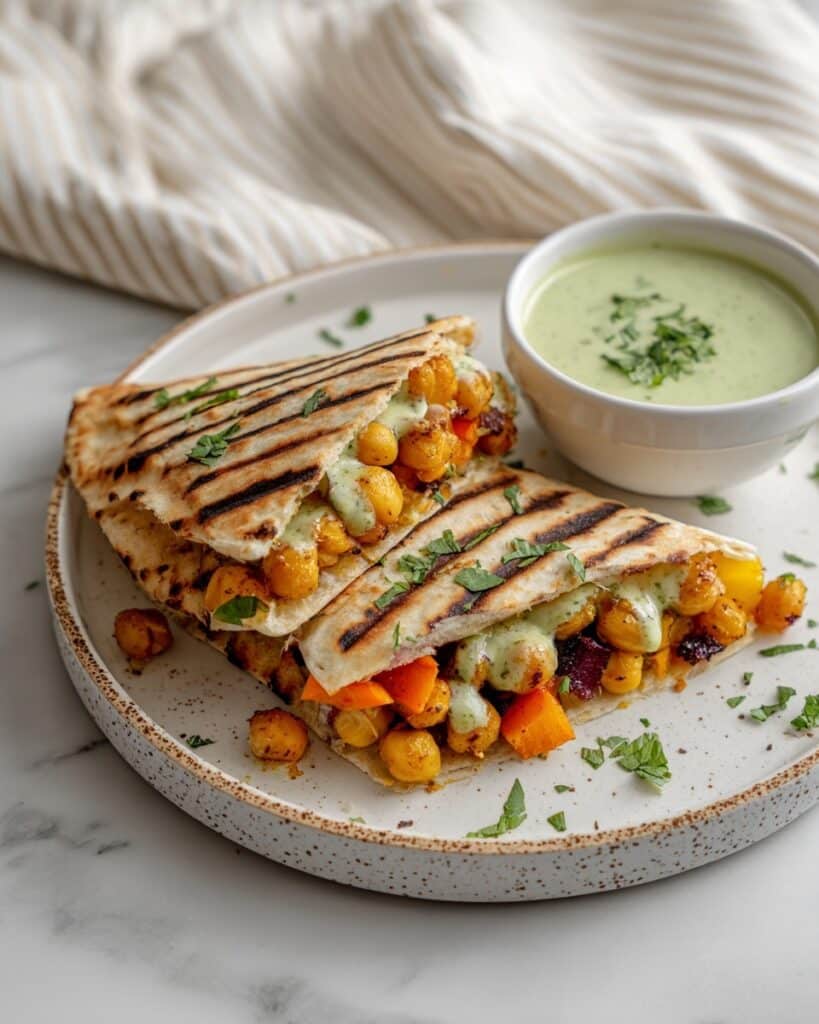 Grilled Chickpea Veggie Pita Recipe