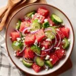 Watermelon Cucumber Salad with Feta and Fresh Herbs Recipe