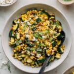Grilled Zucchini & Corn Salad with Basil Vinaigrette Recipe