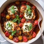 Caprese Chicken Cutlets with Blistered Tomatoes Recipe