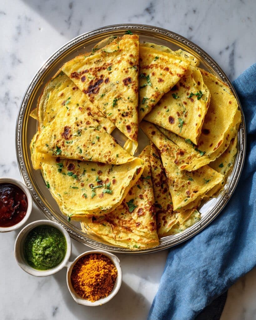 Moong Dal Chilla (Yellow Lentil Pancakes) Recipe