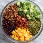 Broccoli Crunch Salad with Bacon, Cranberries, and Candied Pecans Recipe