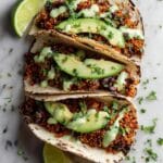 Black Bean Quinoa Tacos with Cilantro Lime Cashew Crema Recipe
