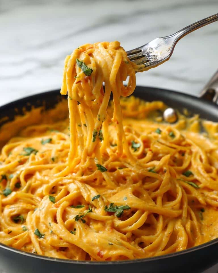 Roasted Red Pepper & Goat Cheese Alfredo Recipe