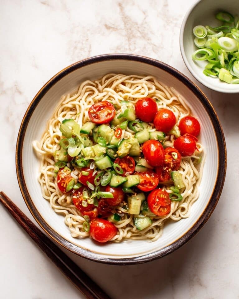 Cold Tomato Noodles with Smashed Cucumber Recipe