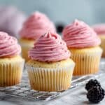 Lemon Poppy Seed Cupcakes with Blackberry Frosting Recipe