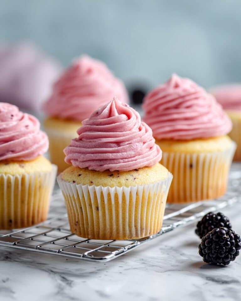 Lemon Poppy Seed Cupcakes with Blackberry Frosting Recipe