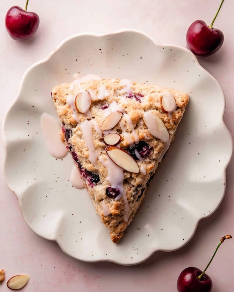 Easy Cherry Almond Scones with Cherry Glaze Recipe