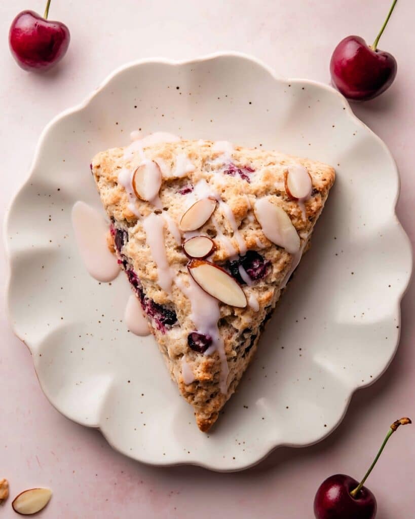 Easy Cherry Almond Scones with Cherry Glaze Recipe