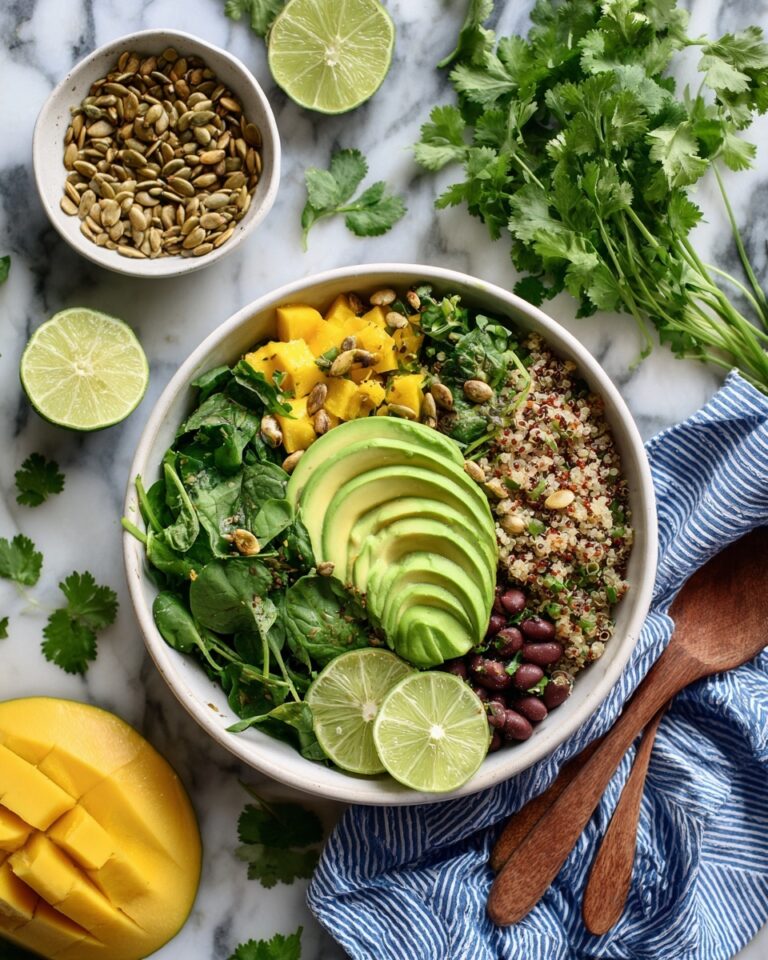 35 Minute Quinoa Mango Black Bean Salad with Chipotle Lime Vinaigrette Recipe