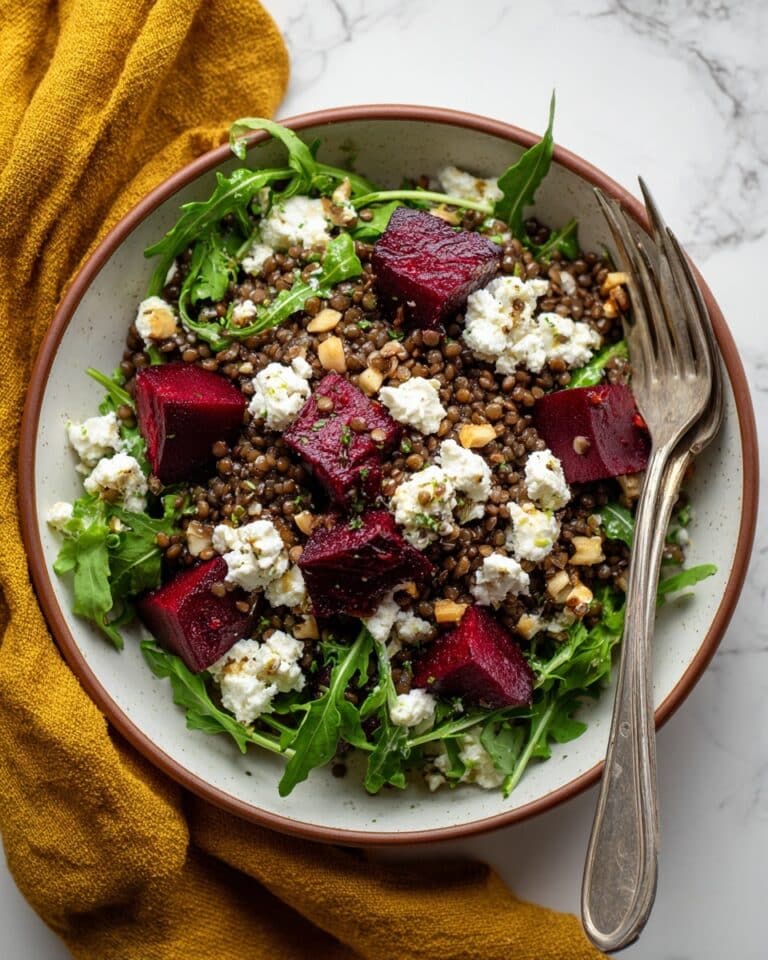 Fantastic Beet & Lentil Salad with Garlic Dressing Recipe