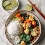 Easy Yellow Cauliflower Chickpea Curry with Coconut Milk Recipe