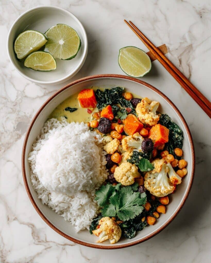 Easy Yellow Cauliflower Chickpea Curry with Coconut Milk Recipe