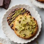Chewy Pistachio Cookies with Orange and Dark Chocolate Drizzle Recipe