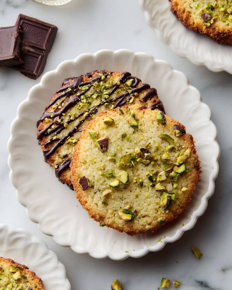Chewy Pistachio Cookies with Orange and Dark Chocolate Drizzle Recipe