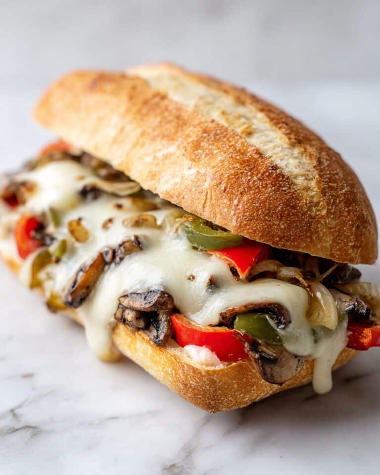 Veggie Portobello Cheesesteak Sandwich Recipe