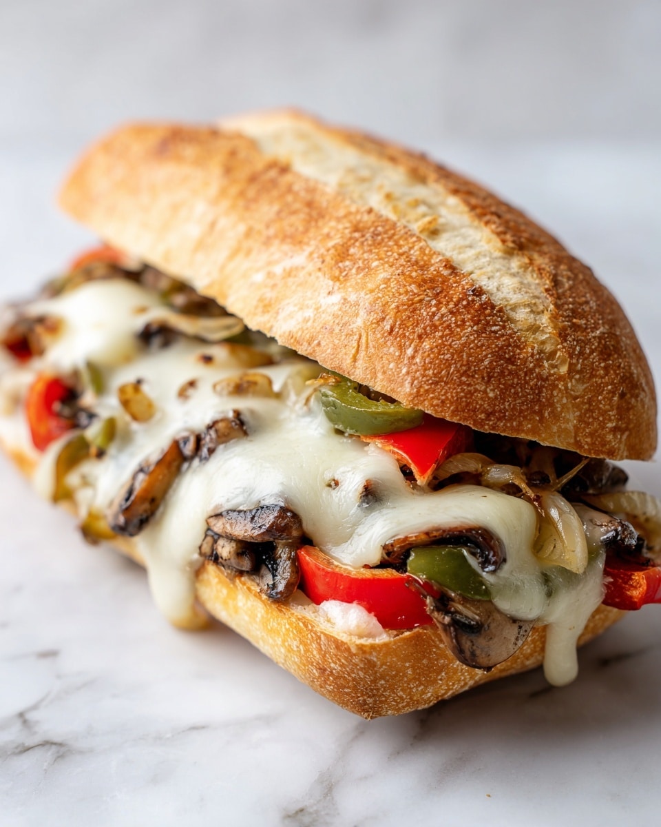 Veggie Portobello Cheesesteak Sandwich Recipe
