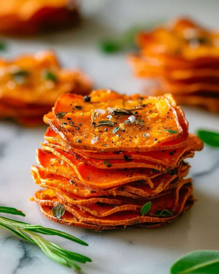 Crispy Parmesan Thyme Sweet Potato Stacks Recipe