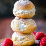 Cream Puffs with Vanilla Whipped Cream and Raspberries Recipe