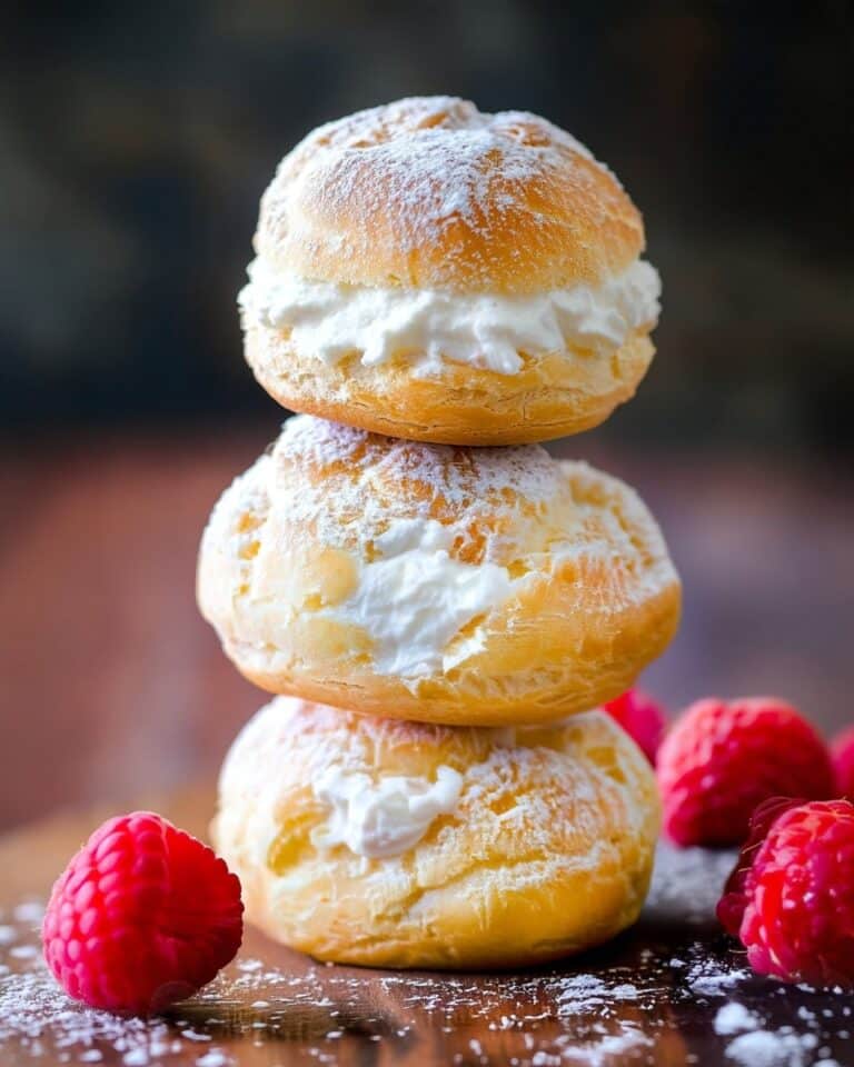 Cream Puffs with Vanilla Whipped Cream and Raspberries Recipe