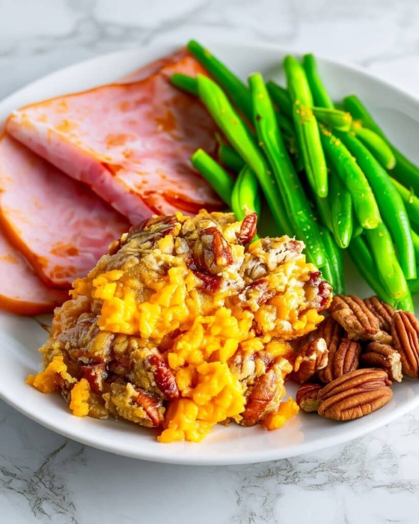 Sweet Potato Casserole with Cranberry and Pecan Topping Recipe
