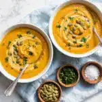 Autumn Butternut and Acorn Squash Soup with Sage and Green Apple Recipe